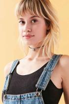 Urban Outfitters Emma Short Beaded Choker Necklace,black,one Size