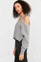 Urban Outfitters Silence + Noise Asymmetrical Cold-shoulder Top,grey,xs