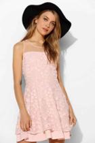 Urban Outfitters Joa Blossom Embroidered Organza Fit + Flare Dress,pink,xs