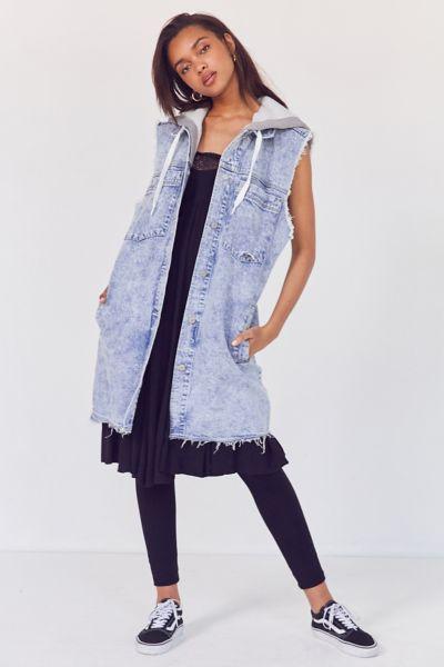 Bdg Mumford Acid Wash Longline Hooded Vest