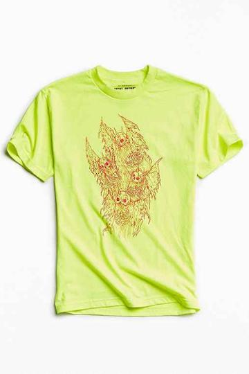 Urban Outfitters Uo Artist Editions Seldon Hunt Demonghost Tee,yellow,l