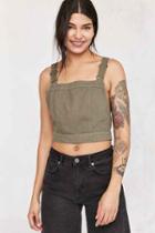 Urban Outfitters Bdg Jessy Cross-back Cropped Top,olive,s