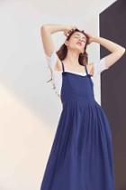 Urban Outfitters Kimchi Blue Annie Overall Midi Dress,navy,m