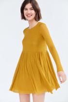 Kimchi Blue Vidal Cozy Long-sleeve Babydoll Mini Dress