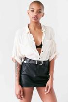 Urban Outfitters Silence + Noise Joey Button-down Shirt,ivory,m