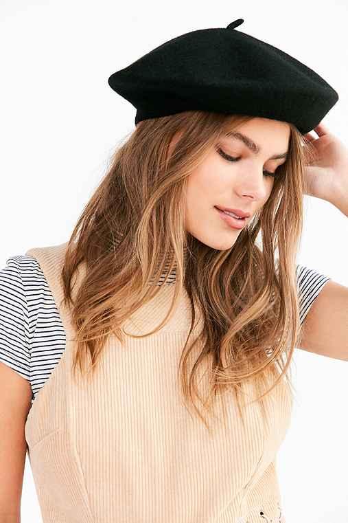 Urban Outfitters Wool Beret,black,one Size