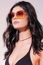 Urban Outfitters Quay All My Love Cat-eye Sunglasses,orange,one Size