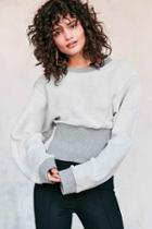 Urban Outfitters Silence + Noise Corset Pullover Sweatshirt,grey,xs