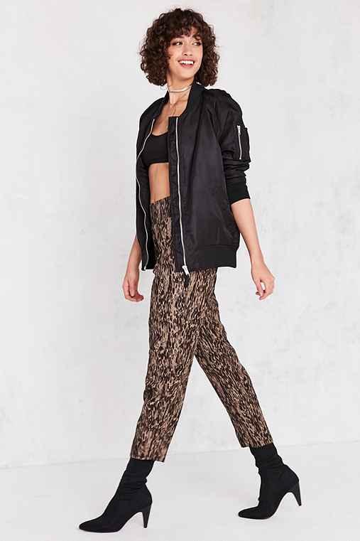 Urban Outfitters Silence + Noise Bridgitte Leopard Pull-on Pant,brown,m
