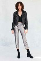 Urban Outfitters Silence + Noise Sedona Metallic Pull-on Pant,grey,l