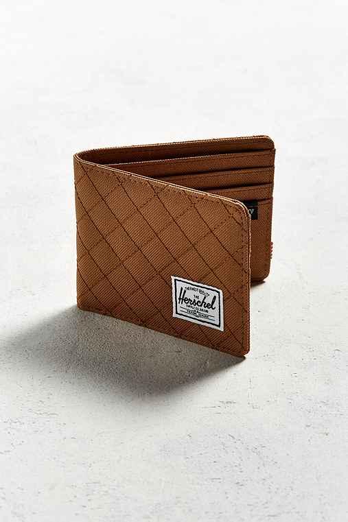 Urban Outfitters Herschel Supply Co. Quilted Roy Bi-fold Wallet,taupe,one Size