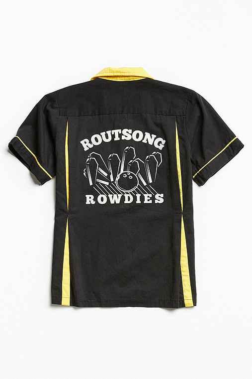 Urban Outfitters Vintage Rowdies Bowling Shirt,black,s/m