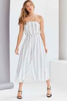 Urban Outfitters Silence + Noise Jackson Strapless Culotte Jumpsuit,cream Multi,l