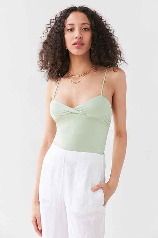 Urban Outfitters Kimchi Blue Esme Wrap Cami,green,xs