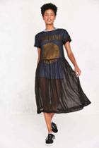 Urban Outfitters Kimchi Blue Sparrow Sheer Drop-waist Midi Dress,black,m
