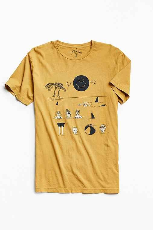 Urban Outfitters Captain Fin Spring Break Tee,mustard,xl