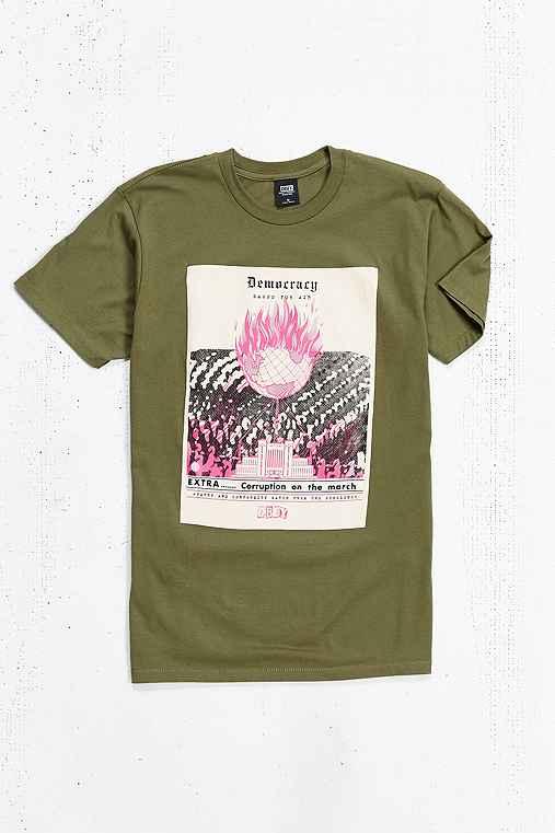 Urban Outfitters Obey Democracy Grasps For Air Tee,olive,l