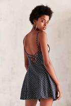 Urban Outfitters Kimchi Blue Marjery Printed Knit Fit + Flare Mini Dress,blue Multi,s