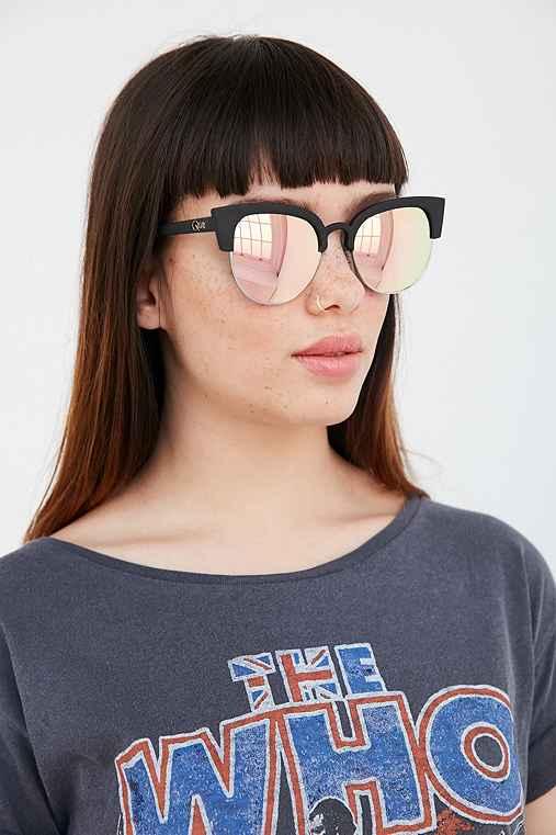 Urban Outfitters Quay Avalon Half-frame Sunglasses,black,one Size