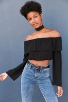 Silence + Noise Cecilia Ruffle Off-the-shoulder Top