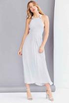 Urban Outfitters Glamorous Square Neck Apron Maxi Dress,light Grey,l