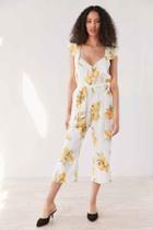 Urban Outfitters For Love & Lemons Limonada Tie-front Jumpsuit,yellow,xs