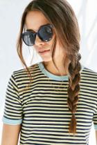 Urban Outfitters Sporty Round Sunglasses,navy,one Size