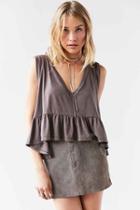 Urban Outfitters Truly Madly Deeply Josephine Babydoll Tank Top,brown,s