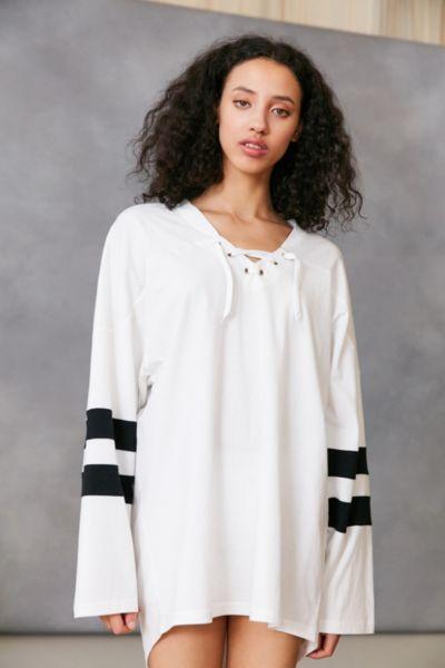 Silence + Noise Oversized Lace-up Jersey Tee