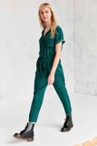 Urban Outfitters Bdg Piper Satin Coverall Jumpsuit,green,m