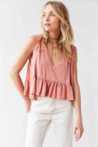 Urban Outfitters Truly Madly Deeply Josephine Babydoll Tank Top,coral,s