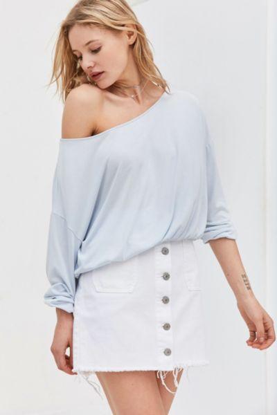 Urban Outfitters Silence + Noise Free Bird Dolman-sleeve Off-the-shoulder Top