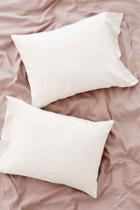 Urban Outfitters Reversible Linen Blend Pillowcase Set,cream,one Size