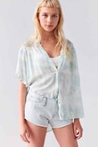Urban Outfitters Ecote Desiree Button-front Blouse,green,xs