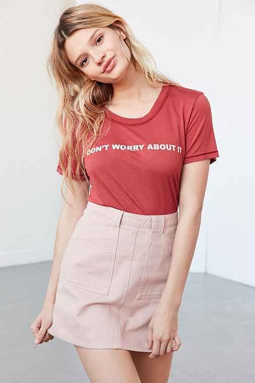 Urban Outfitters Truly Madly Deeply Don't Worry About It Tee,red,l