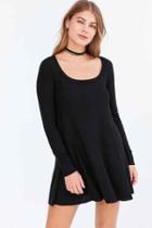 Urban Outfitters Bdg Aiden Cozy Swing Mini Dress,black,xs