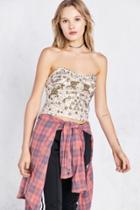 Urban Outfitters Ecote Goldyrella Embellished Bustier Top