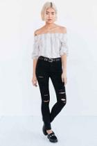 Urban Outfitters A Gold E Sophie High-rise Distressed Skinny Jean - Black,black,30