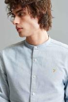 Urban Outfitters Farah Band Collar Button-down Shirt,sapphire,xl