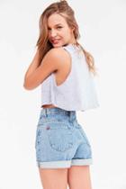 Urban Outfitters Bdg Mom High-rise Denim Short,light Blue,25