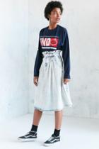 Bdg Alabama Acid Wash Paperbag Denim Midi Skirt