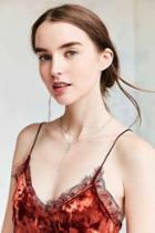 Urban Outfitters Dripping Crystals Lariat Necklace,silver,one Size