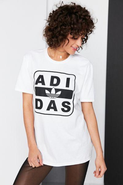Urban Outfitters Adidas Originals + Uo Stenciled Logo Tee