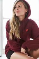 Urban Outfitters Embroidered Yin Yang Hoodie Sweatshirt,maroon,l