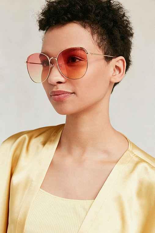 Urban Outfitters Stella Gradient Round Sunglasses,orange,one Size