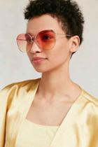 Urban Outfitters Stella Gradient Round Sunglasses,orange,one Size