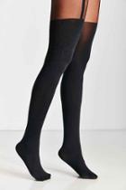 Urban Outfitters Pretty Polly Suspender Tight,black,one Size
