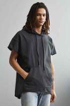 Urban Outfitters Uo Faded Short Sleeve Hoodie Sweatshirt,black,s