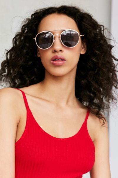 Urban Outfitters Slim Round Brow Bar Sunglasses