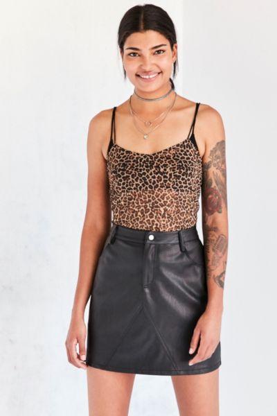 Urban Outfitters Silence + Noise Vegan Leather A-line Mini Skirt